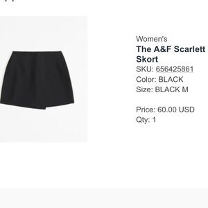 Abercrombie & Fitch Women's Black Scarlett Skort
